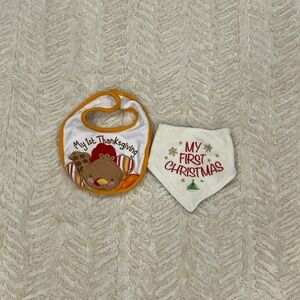 Festive Baby Bib Set - Thanksgiving and Christmas